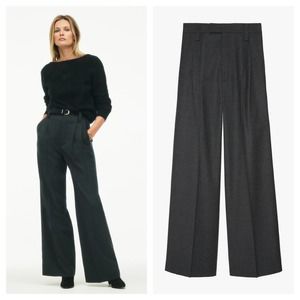 [Zara] Charcoal Gray Wool Blend High Rise Wide Leg Trouser Pants Size Medium M